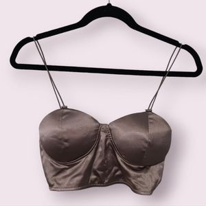 Mauve Metallic Corset Bralette Top